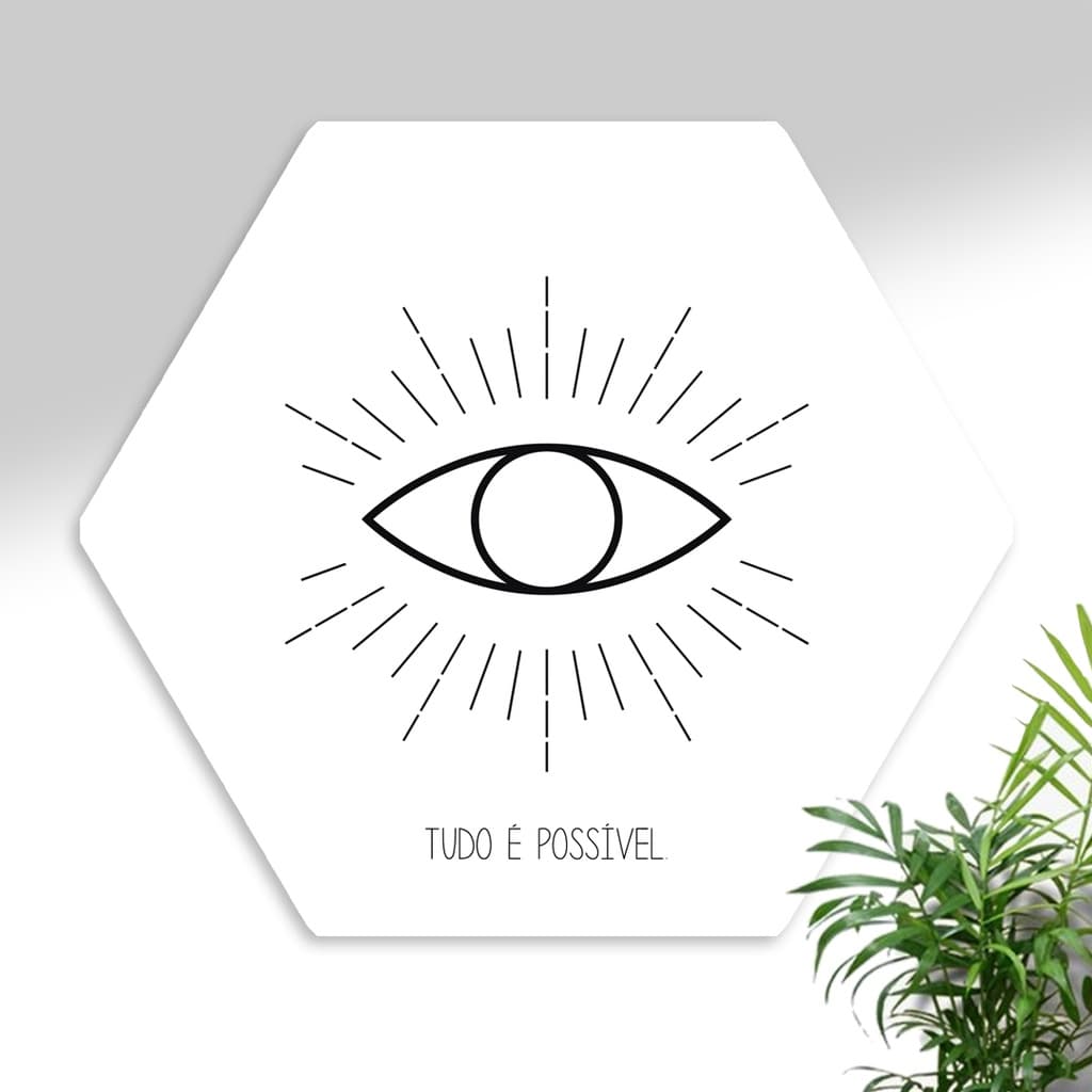 Quadro Decorativo Olho que Tudo Vê - hexagonal