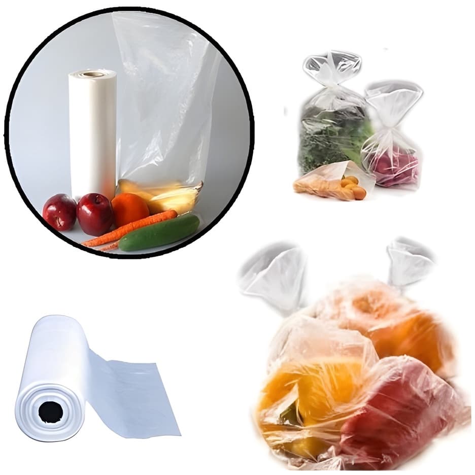 Bobina 25x35 saco plástico picotada com 500 sacos reforçados cozinha freezer
