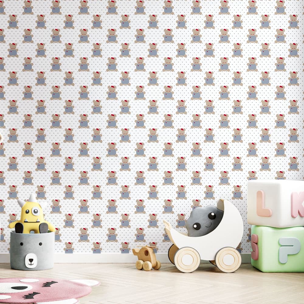 Papel de Parede Adesivo Baby Urso Baby 3mx50cm