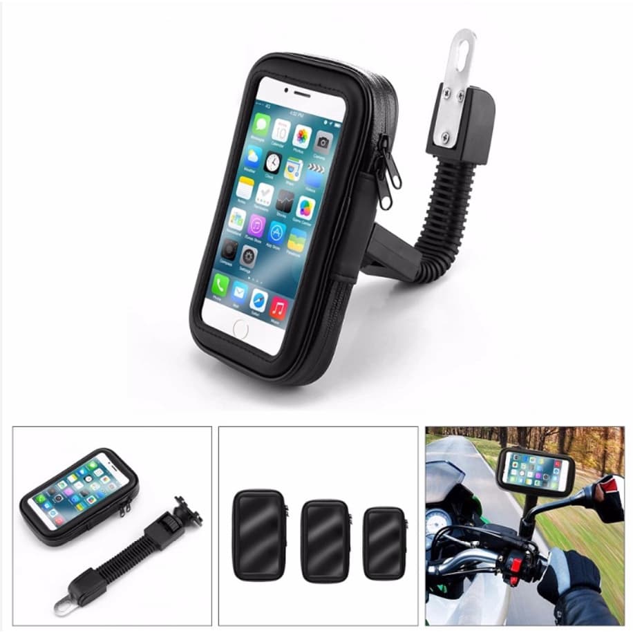 Suporte De Telefone Para Scooter Com Motor À Prova D'água Bolsa Caso Espelho