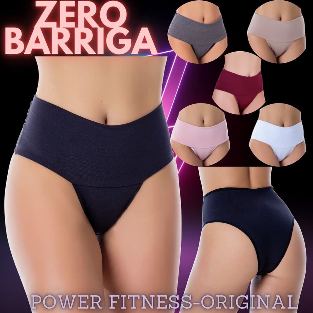 kit 7 calcinha cos duplo segura barriga cintura alta conforto