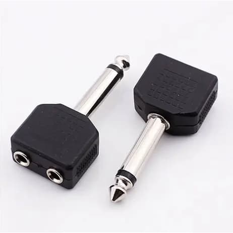Adaptador Plug Conexão P10 Mono Para 2 P2 Femea Jack Mono