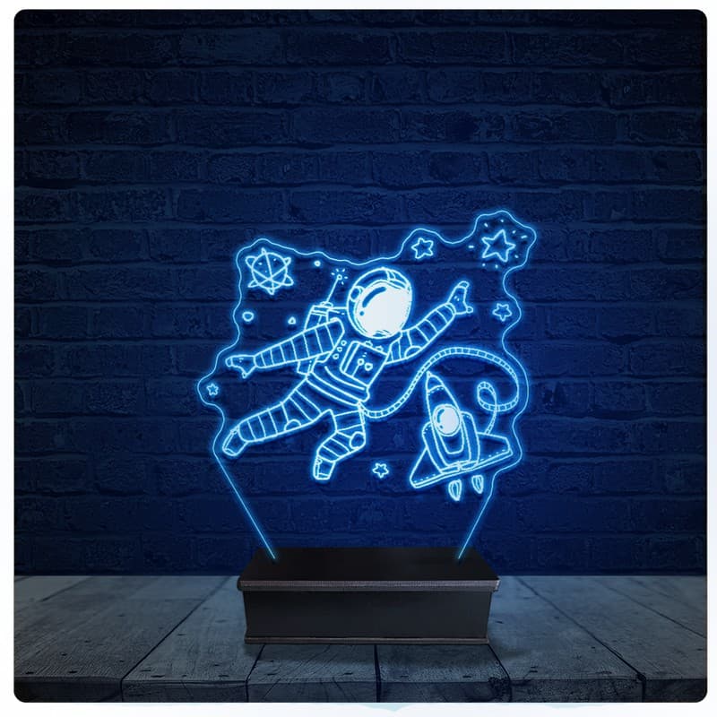 Luminária Led Acrilico Abajur - Astronauta Desenho 17