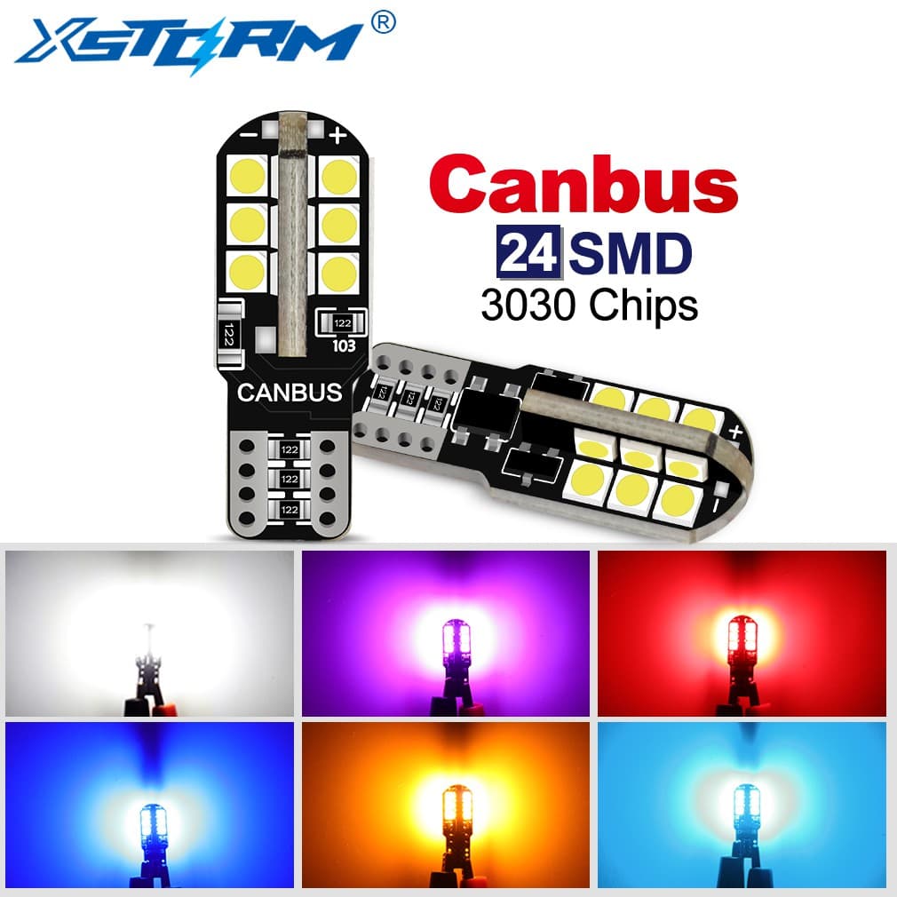 2 Pces T10 Led Canbus W5W L Mpas Led Livre Deerros Luz Interior Do Carro C Pula L Mpada Da Placa Decen A @ - @ 12v