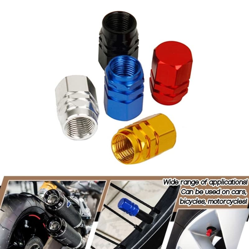 Bocal colorido para bicicleta, motocicleta, carro, pneu, tampa da válvula, bico, pneu de bicicleta, 4 unidades