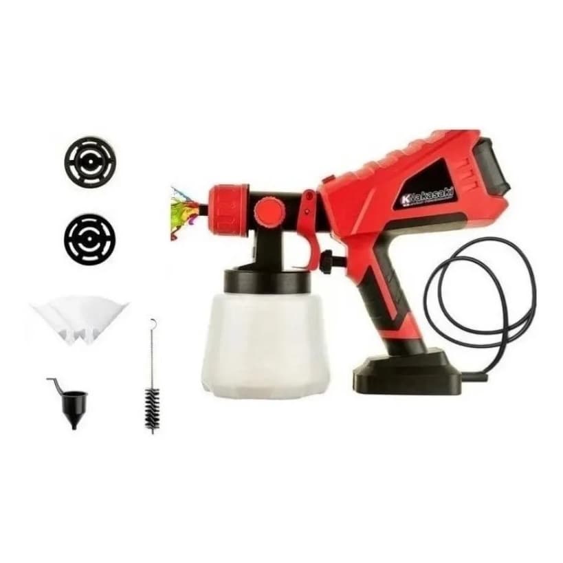 Pistola de Pintura Elétrica Pulverizadora Tanque 1 Litro Sistema HVLP  Leve Precisa e Potente