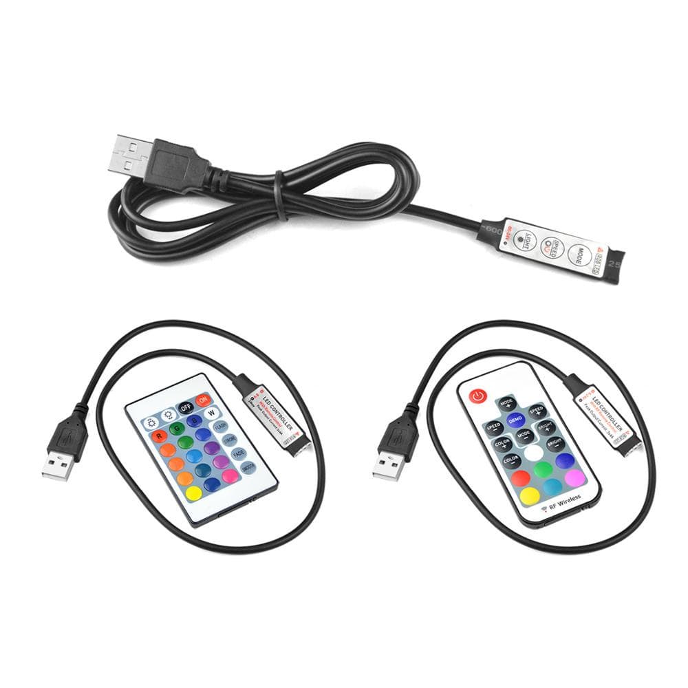USB IR RF RGB Luz De Tira 5V Controle Remoto Para LED SMD 5050 2835 Bluetooth APP Controlador 3 24 17 Teclas Fita