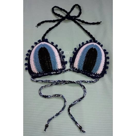 Top crochê pompom bojo promoção barato
