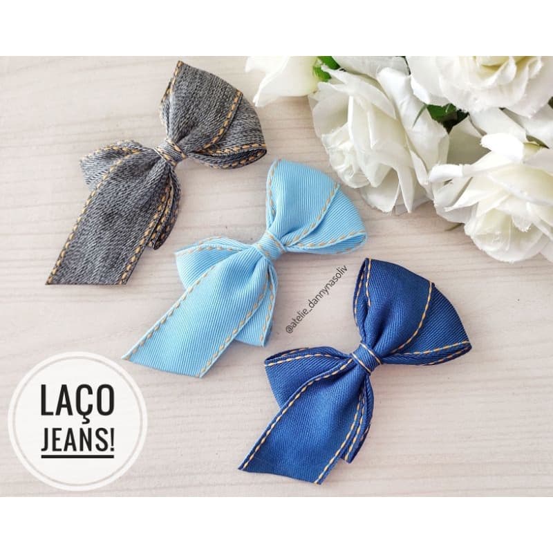Kit Laços Jeans/Kit de Laços / Laço Jeans / Laço de cabelo / Laço infantil/ Laços
