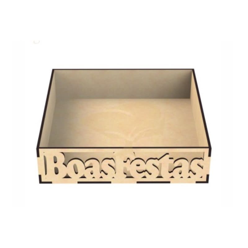 Bandeja Boas festas em Mdf Crú