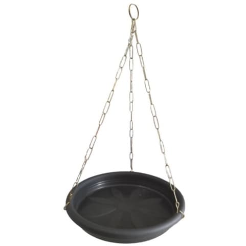 kit 3 Pratos pretos EG N.4 para xaxim e vaso, 31m c/ corrente grossa aço 60cm