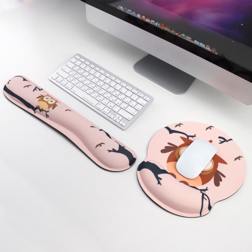 Mousepad Espuma De Memória Suporte Ergonômico Para As Mãos Confortável Alívio Da Dor Antiderrapante Fácil Digitação Tecl