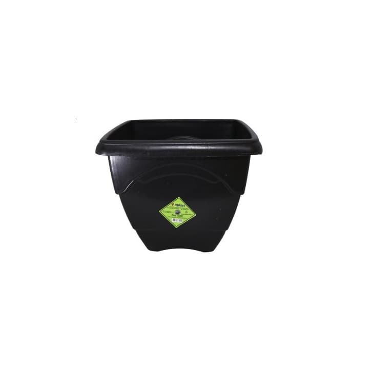 Kit 7 Vasos Quadrado Preto 12,5 Litros