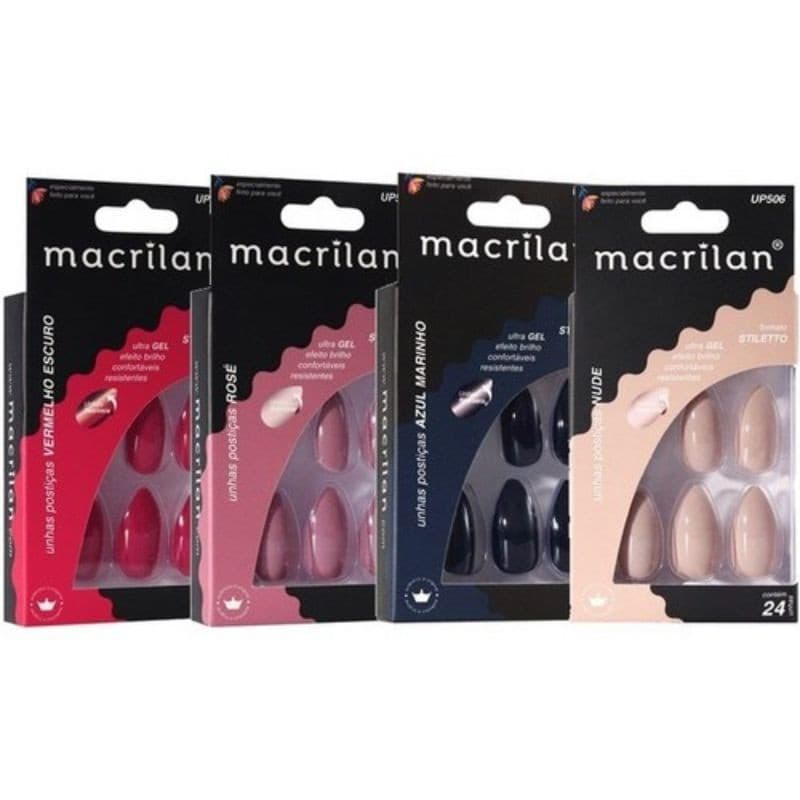 Unha Posticas Formato Stiletto & bailarina (24 unhas)- Macrilan(nao autocolante)