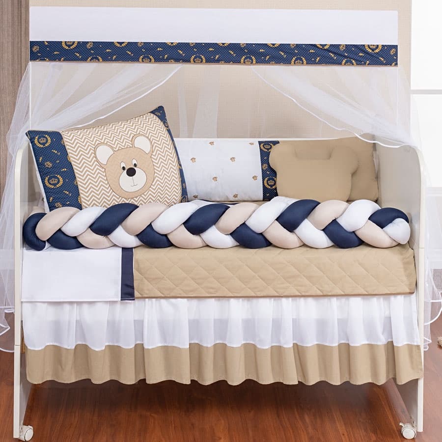 Kit Berço Urso Baby Trança 11 Peças