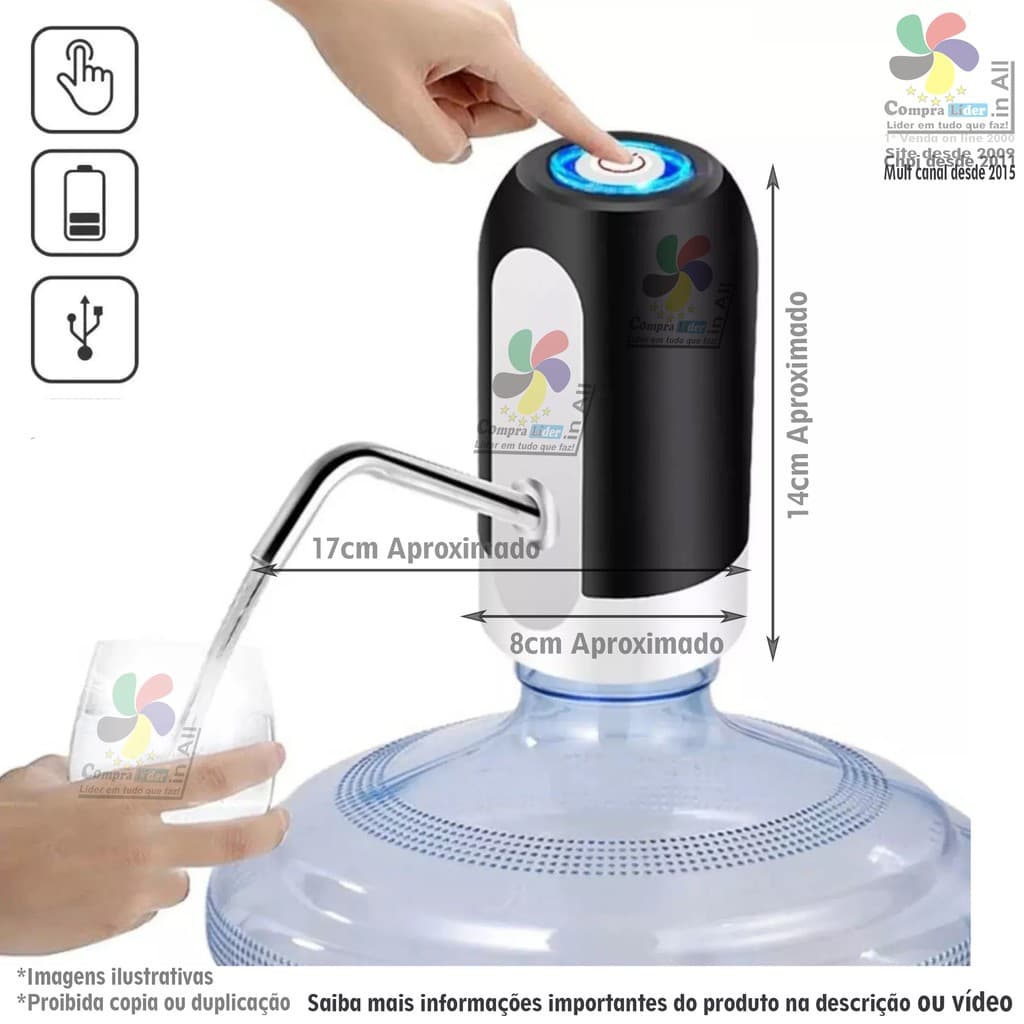 Bomba Elétrica Para motor Garrafão Galão De Água 5L 10L 20L Esguicha Agua DISPENSADOR de agua Bebedouro APARELHO DE AGUA ELETRICO @COMPRALIDER Li@
