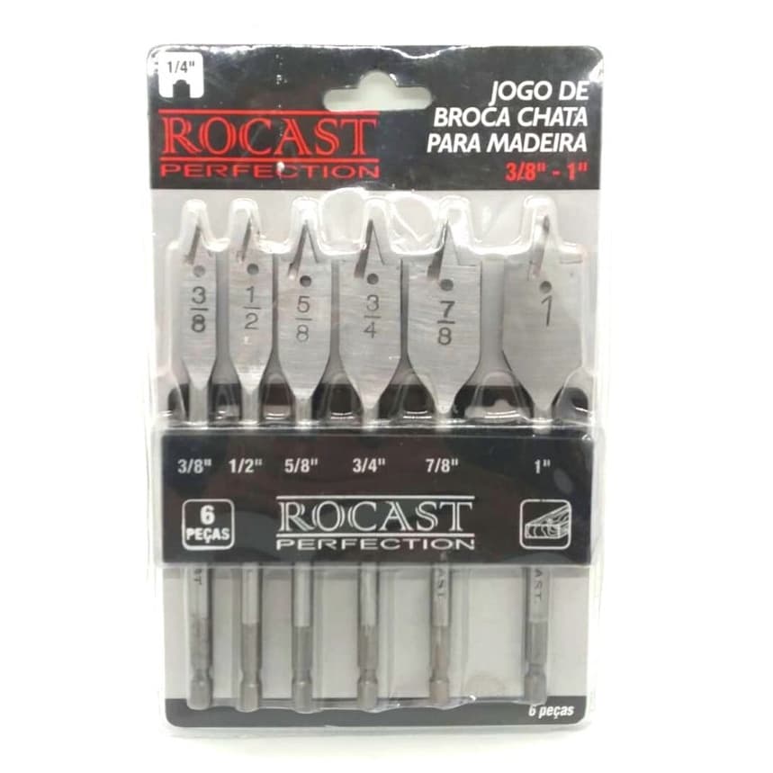 KIT DE BROCA CHATA AÇO PARA MADEIRA