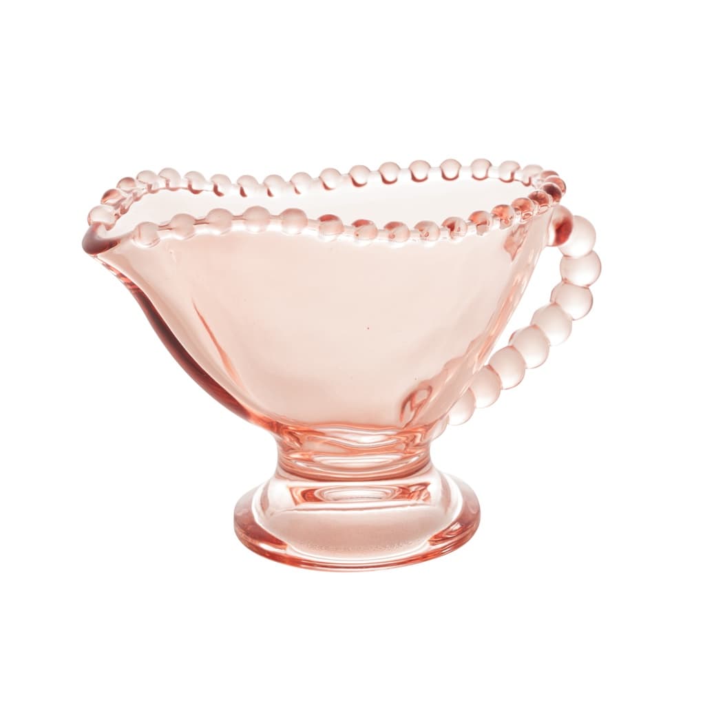 Molheira de Cristal Pearl Bolinha Rosa 13x7x9cm 140ml