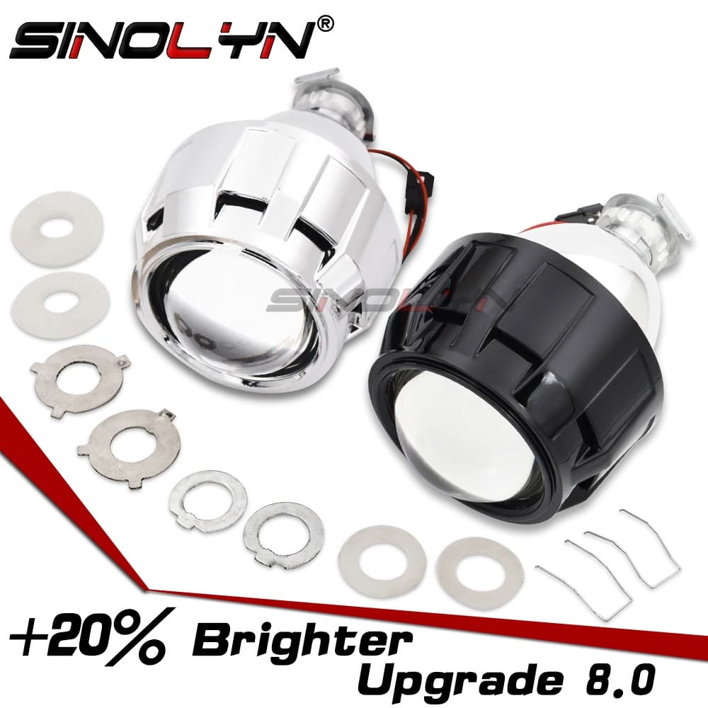 Atualização De Motocicletas 2.5'Mini 8.0 H1 HID Bixenon Lente De Projetor WST Retrofit De Faróis C/WO Sudário De Pistola De Gatling