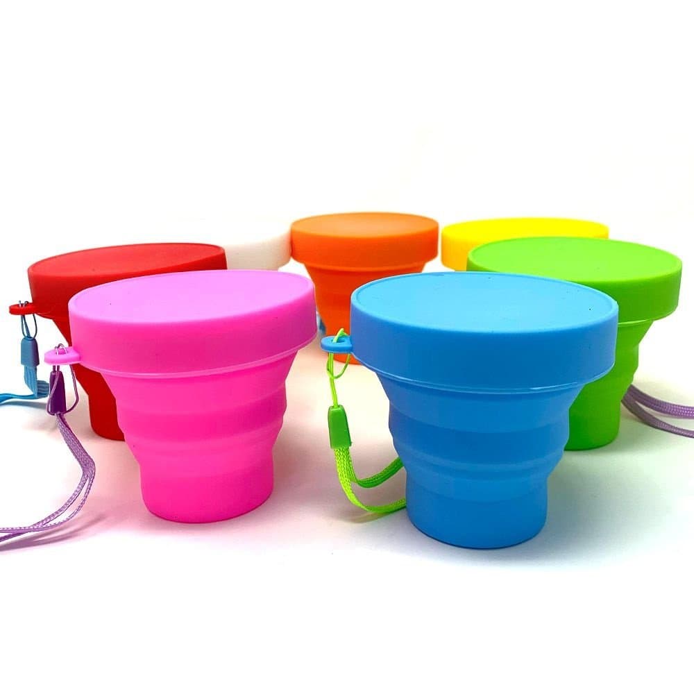 Copo Retrátil Sanfonado Infantil ou Adulto Silicone Plastico [SIGA-me]