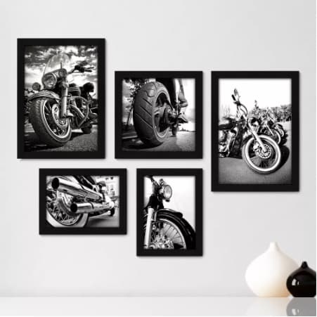 Quadros decorativos 5 peças mosaicos para sua sala ou quarto Motos - Motocicletas Star = 316