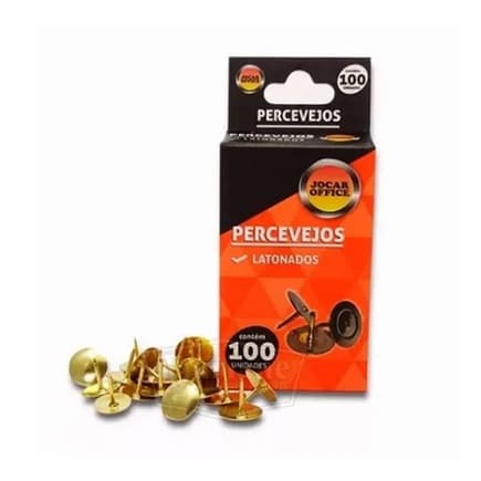 Percevejo Dourado 100 Unidades Jocar Office