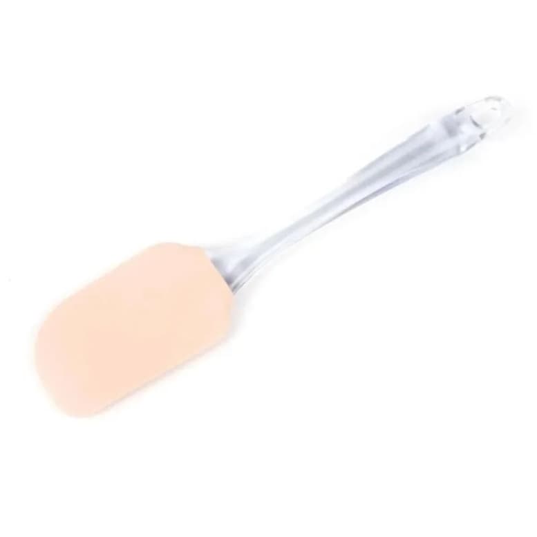 5 Peças - Espátula Silicone Cabo Acrílico Para Massas - Rosa