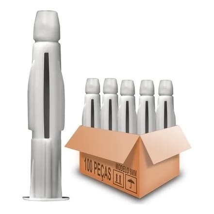 100pcs Bucha Mu Sfor 8mm P/ Drywall Bloco Tijolo Oco