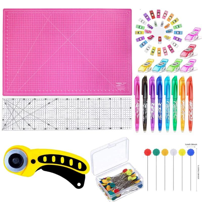 Kit Base De Corte Rosa ou Verde A2 60x45 + Régua 15x60 + Cortador 45mm Dona Shô