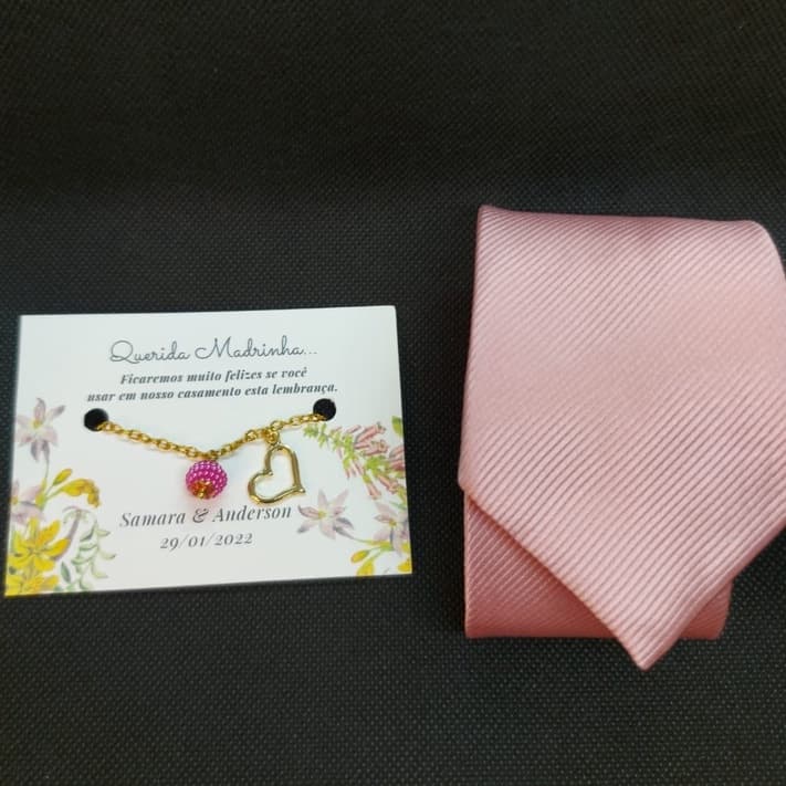 kit Gravata para padrinho com pulseira para madrinha rosê para casamento