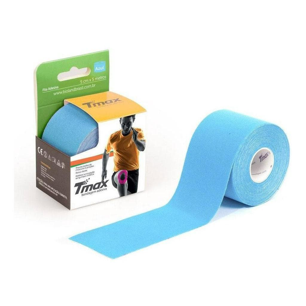 Kinésio Tmax Azul Bandagem Elástica Terapêutica 5cm X 5m