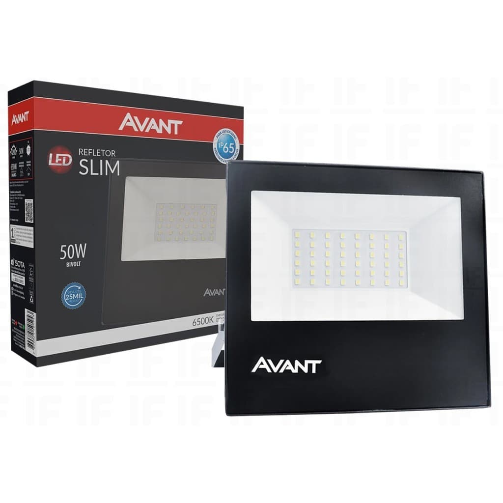 Refletor Led 50w Bivolt Branco Frio 6500k 3750 Lumens - AVANT - Garantia - OFERTA
