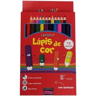 Lápis de cor 12 cores com apontador Lapispel Lapis lápis de cor lapis de escrever caneta volta as aulas blackfriday