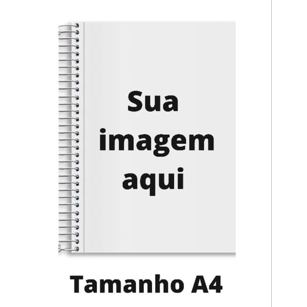 Caderno Personalizado com a sua imagem - Tamanho A4 - Espiral - Envio imediato