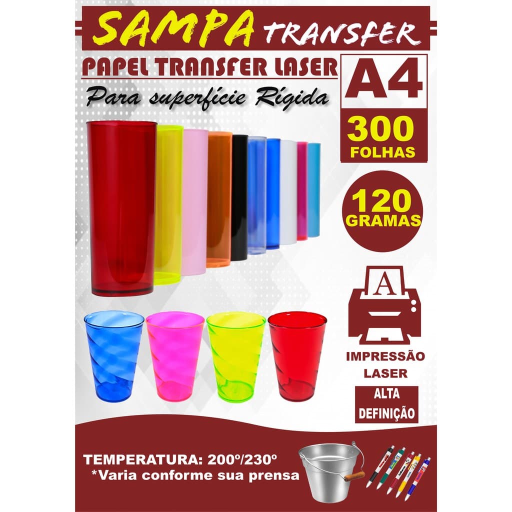 Papel Transfer Laser 120 gramas - 300 folhas A4