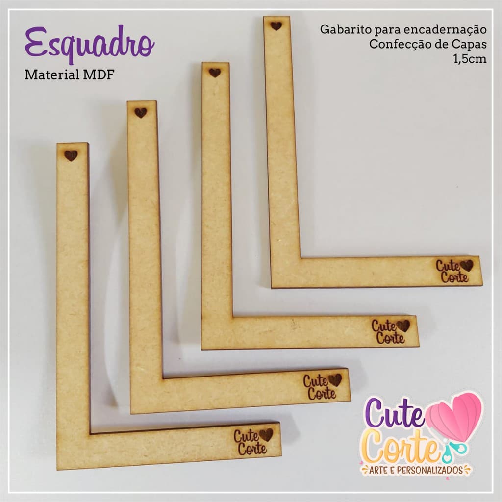 Régua - Esquadro 15 cm - Encadernação e Cartonagem - Empastamento