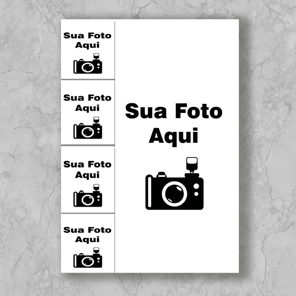 Quadro Placa decorativo personalizado (sua foto), foto pessoal, 4 partes, cozinha, sala, quarto, presente namorado