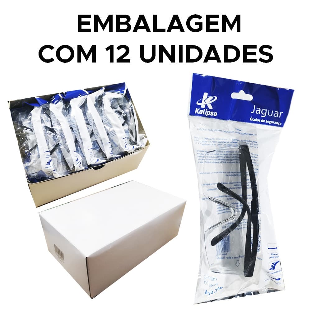 Oculos Protecao Seguranca Rj Incolor Kit 12 Pecas