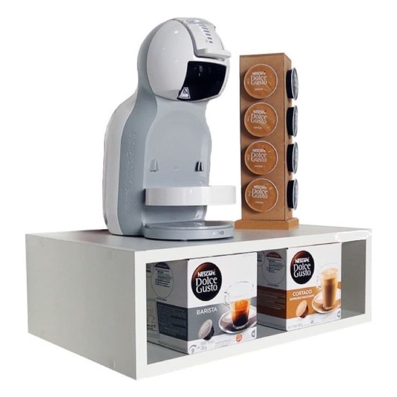 Nicho Prateleira 45x30x15 Suporte Cafeteira Cápsulas Cozinha Em Mdf Branco mdf