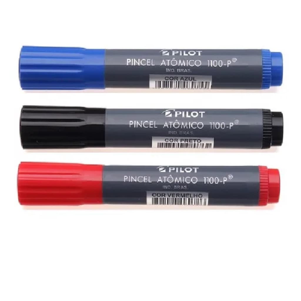 Pincel Atômico Marcador Permanente Canetão Pilot 3 Cores