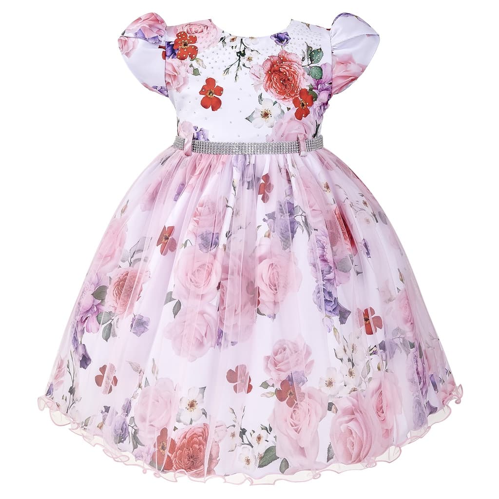 Vestido Infantil Luxo Festa Floral Casamento Aniversário Menina