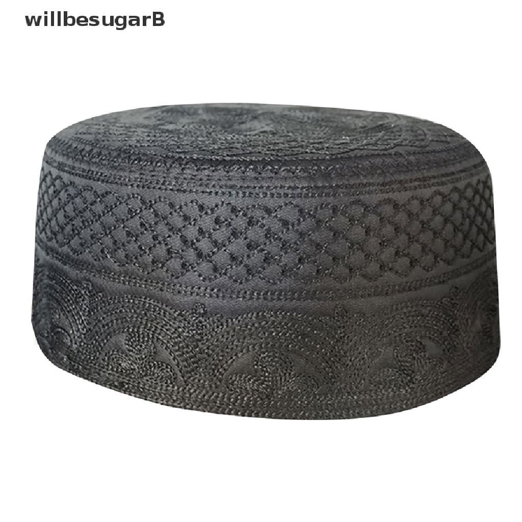 [willbesugarB] Chapéu Masculino Muçulmano Algodão Veludo Oração Kufi Islam Gorro Turbante Da Arábia Islâmica [Novo]