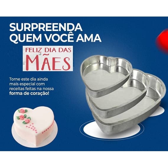 CONJUNTO COM 3 FORMAS CORAÇÃO
