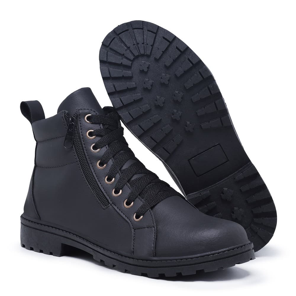 Bota Feminina Fivela Coturno Vegano Blgoueira Lançamento Botinha Bloguerinha Botina Leve Confortável AL;