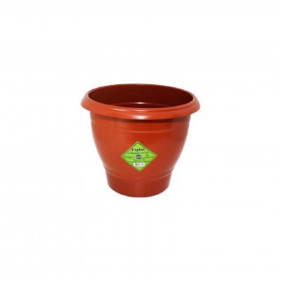 kit 2 Vaso Redondo Terracota M de 5.5L  Horta Planta Casa Jardim Mudas Marrom
