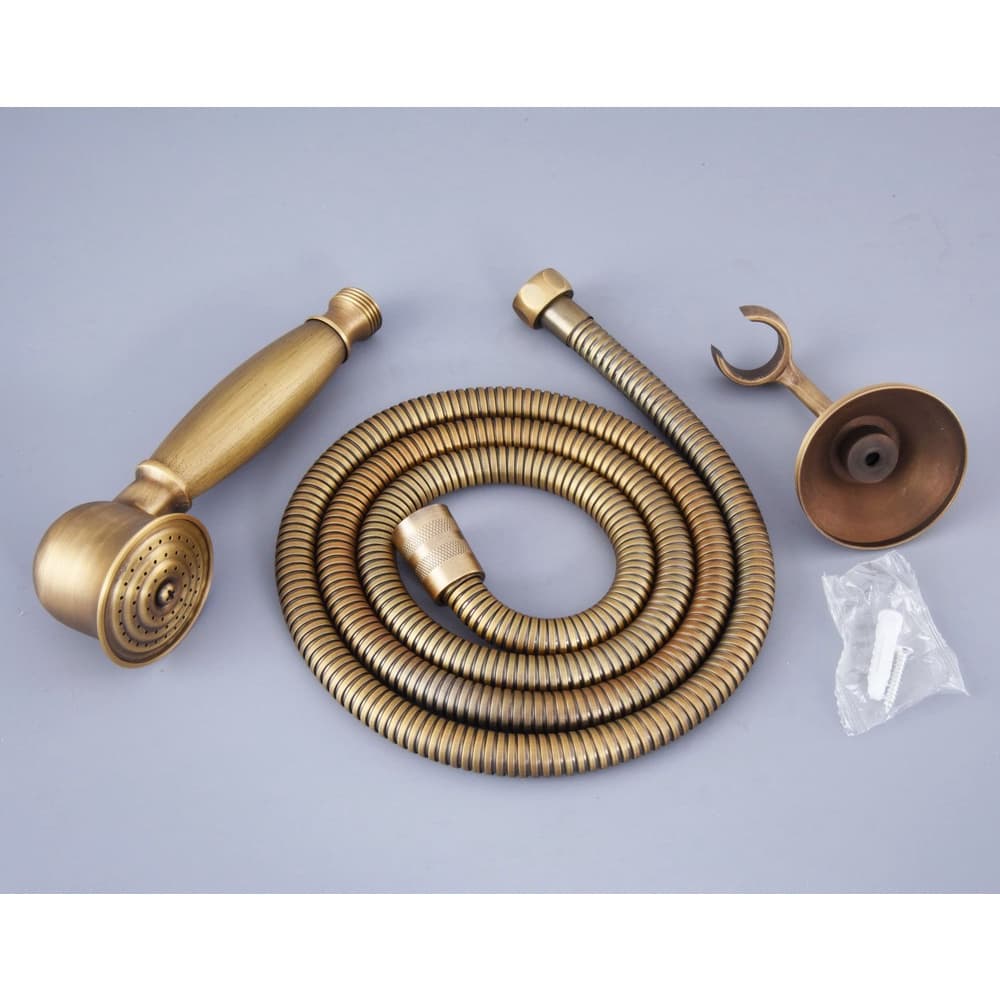 Kit De Banheiro De Hotel De Latão Retrô Vintage Cabeça De Pulverizador De Chuveiro Portátil/Mangueira De 1.5 M/Conjunto