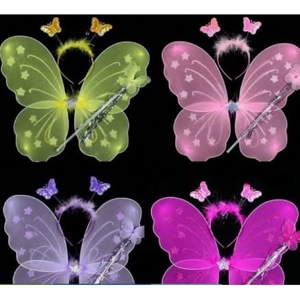 Asa de borboleta com conjunto de Varinha e tiara para Festa e Fantasia!