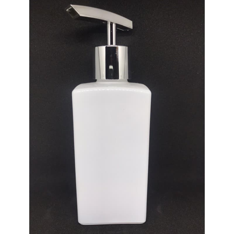 Frasco de Vidro para Sabonete Líquido Retângulo Branco Creme / Saboneteira / Detergente / Álcool em Gel