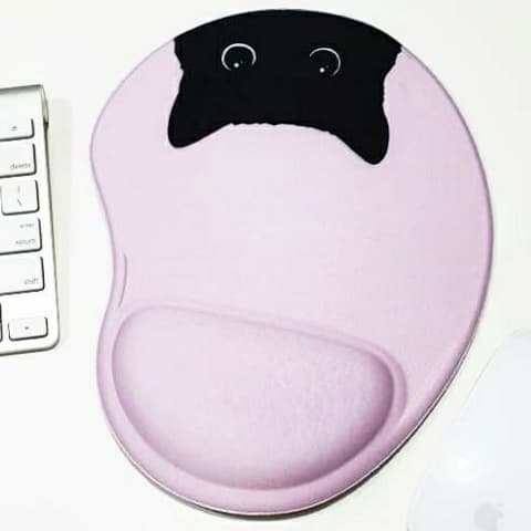 Mouse Pad gota com apoio - gatinho fundo colorido fofo