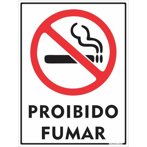 4 Placas Proibido Fumar 40x30cm Aluminio